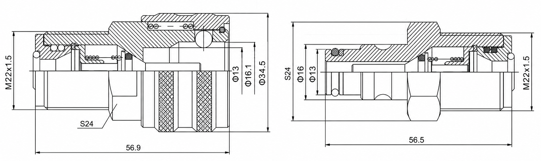 ZY-TQ coupling sectional drawing